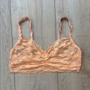 Cosabella Lace Bralette Orange Peach size medium used adjustable straps